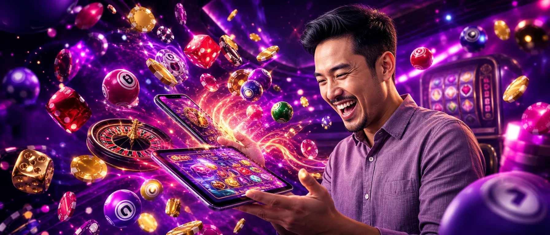 Welcome to Crown99, the online casino club built for players who want it all. One club. A full lineup of ca… – neon arcade purple illustration